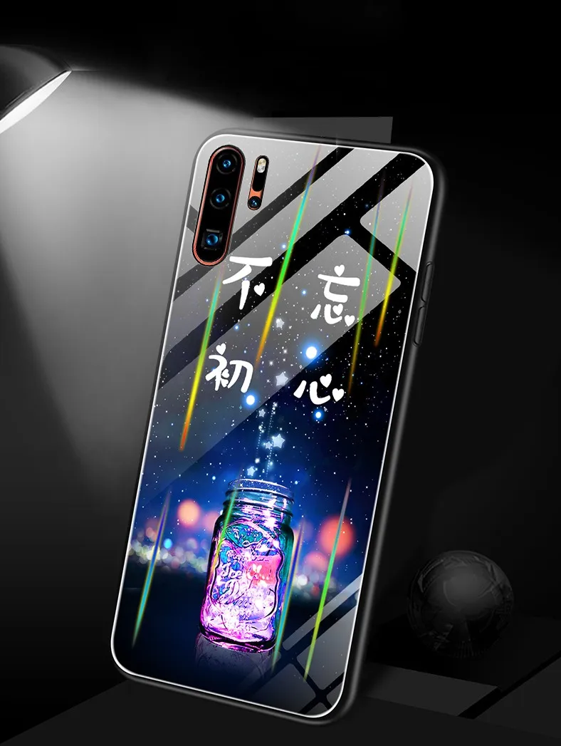Чехол для huawei P30 Lite P20 Pro Чехол из закаленного стекла ударопрочная световая крышка для huawei P30 Lite Nova 4e Nova 5 Pro 5i чехол