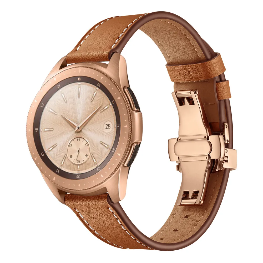 

Кожаный ремешок 20 мм для Samsung Galaxy Watch 3 Band 41 мм 42 мм/Active 2 1 браслет для Garmin Vivomove HR/Vivoactive 3/CAME/SQ