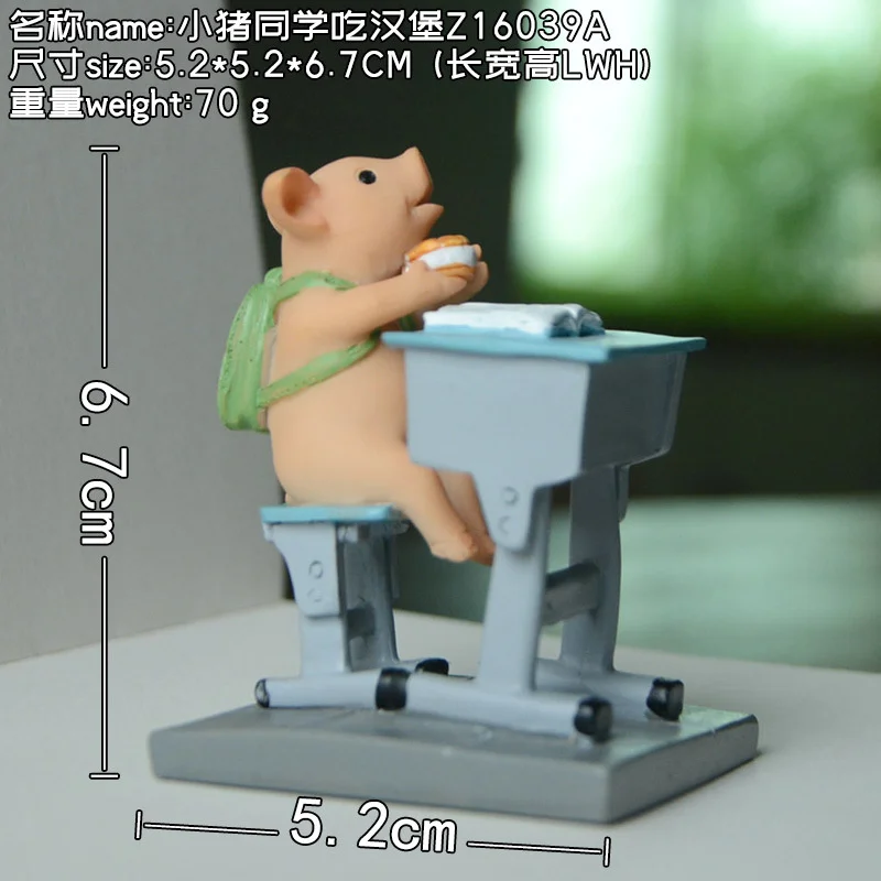 

Cute Pig Sitting On Toilet Read Study Animal Pig PVC Model Action Figure Decoration Mini Kawaii Toy For Kids Children's Gift Toy