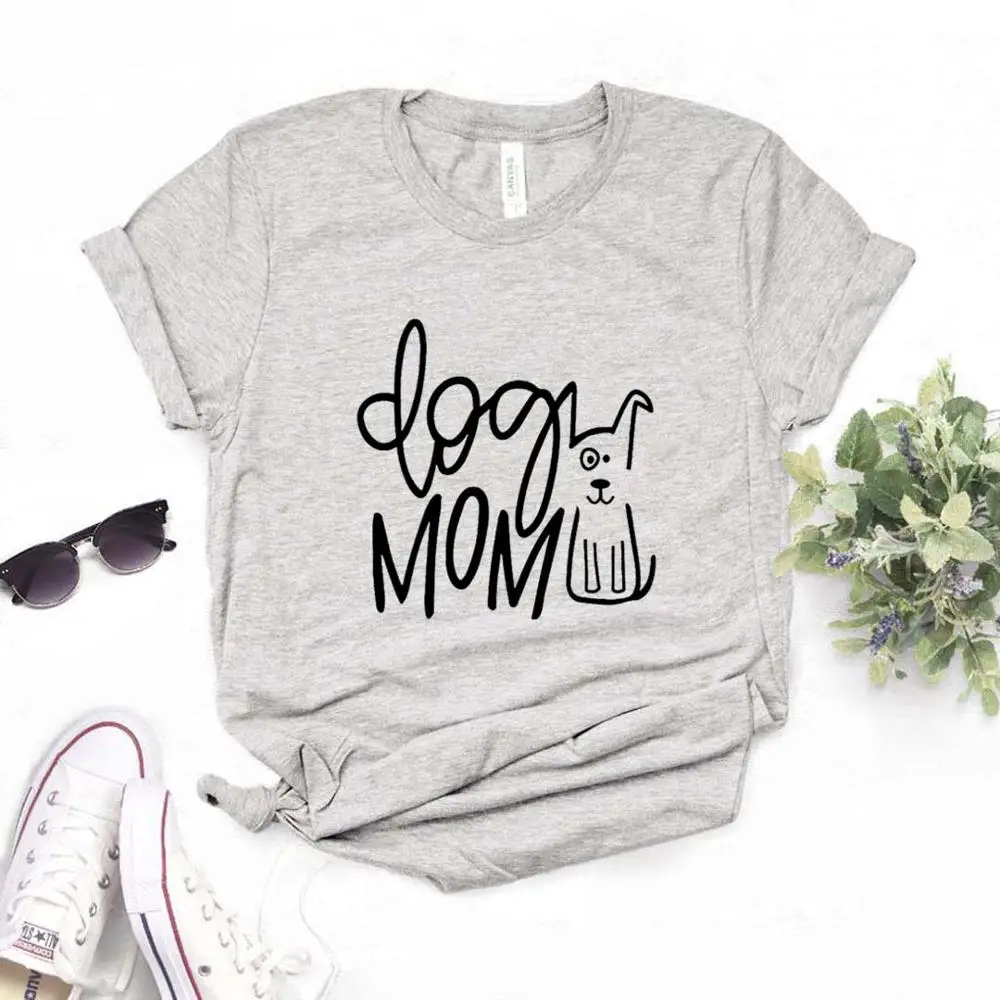 

Dog Mom Print Women tshirt Cotton Hipster Funny t-shirt Gift Lady Yong Girl 6 Color Top Tee Drop Ship ZY-687