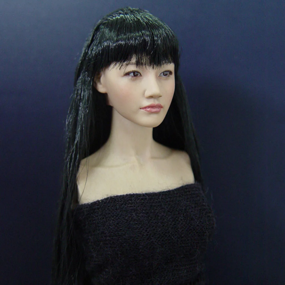 

1/6 KM038 Сексуальная Женская фигурка аксессуар Xiu Zhi девушка голова резная национальная первая любовь модель пересадки волос для тела 12 дюймов