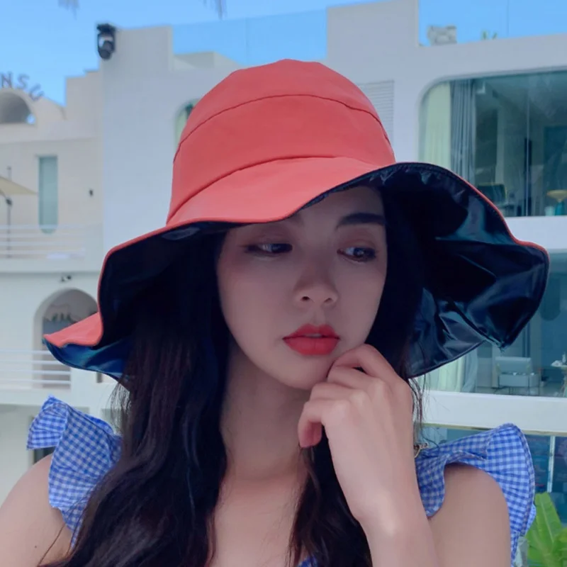 

2021 New Summer Sun Hats Ladies Solid Plain Elegant Wide Brim Hat Female Round Top Panama Floppy Straw Beach Hat Women