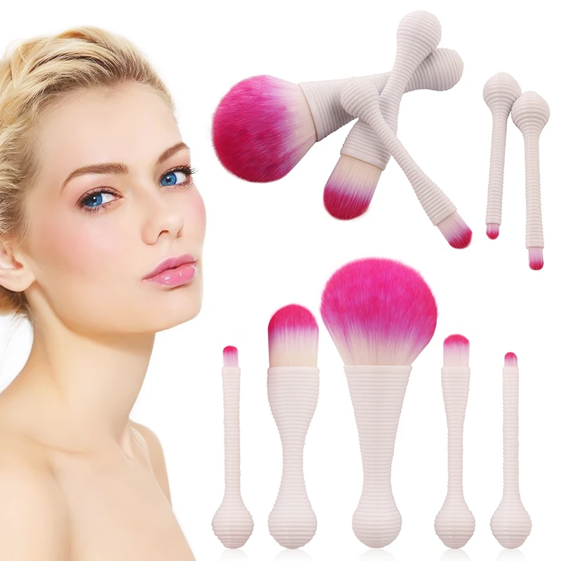 ELECOOL 5/1 шт. кисти для макияжа Набор инструментов нежно-розовый набор нейлоновых