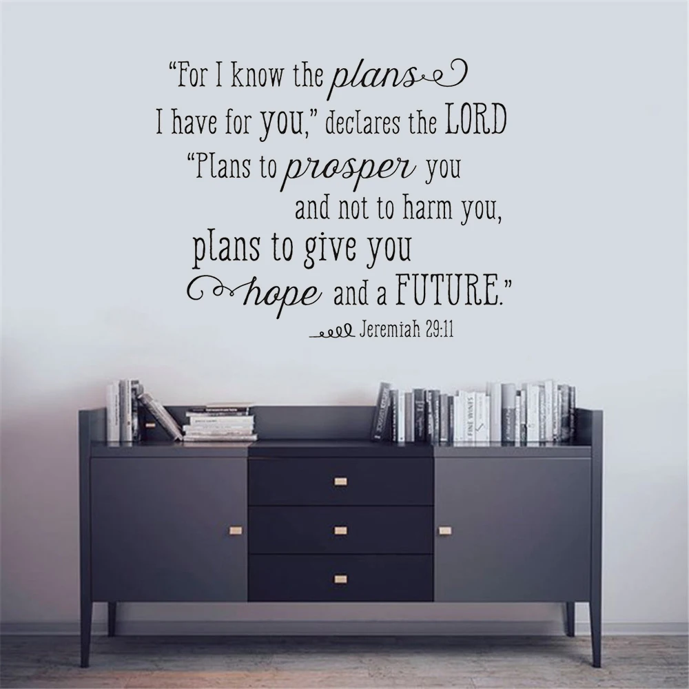 

Jeremiah 29:11 Wall Decal Culture Decor Lord Declare Phrase Wall Sticker Bible Verse Quote Home Poster Vinyl RU421