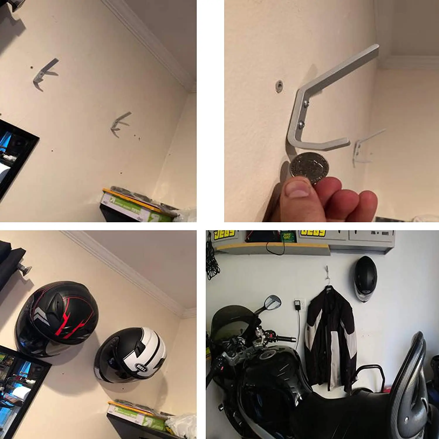 AUXPhome 6Set Motorcycle Helmet Holder Hook Wall Mounted Equestrian Storage Rack Hanger Motorbike Cloth Display Ra | Инструменты
