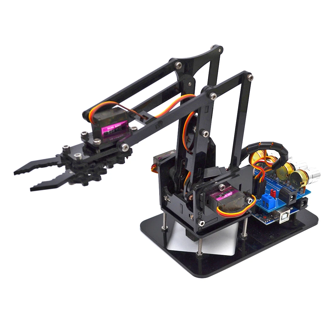 Официальный набор для сборки роботической руки из акрила iSmaring DIY 4DOF с роботическим когтем, комплект Arduino, механический манипулятор захвата Diy Tracked Crawler.