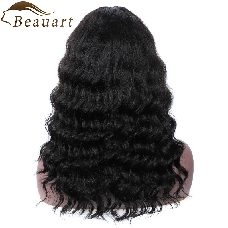 

Beauart 100% Human Hair Body Wave Full Wigs 150% Density 16 "Real Hair Wigs 100% Brazilian Machine Wigs with Bangs or Women