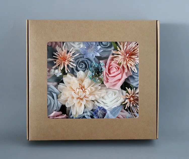 Ramo rom&aacute;ntico de boda, ramos de novia, ramo de dama de honor, flores artificiales, fiesta de boda, D&iacute;a de San Valent&iacute;n, Iglesia-5