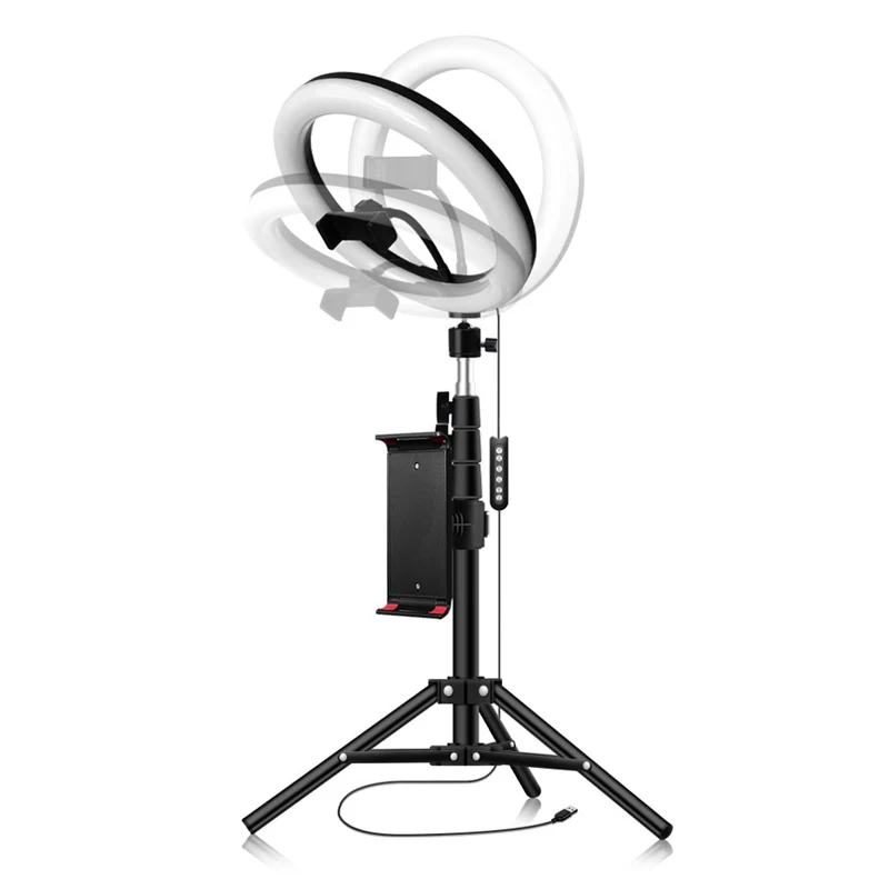 10 ''rgb кольцевой светильник с штативом светодиодный для селфи держателем