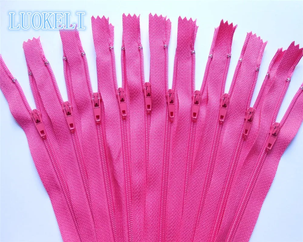 rose red 50 шт. 3#(8 дюймов) 20 см Закрытая нейлоновая катушка на молнии портной процесс шитья многоцветная опционально - Цвет: rose red