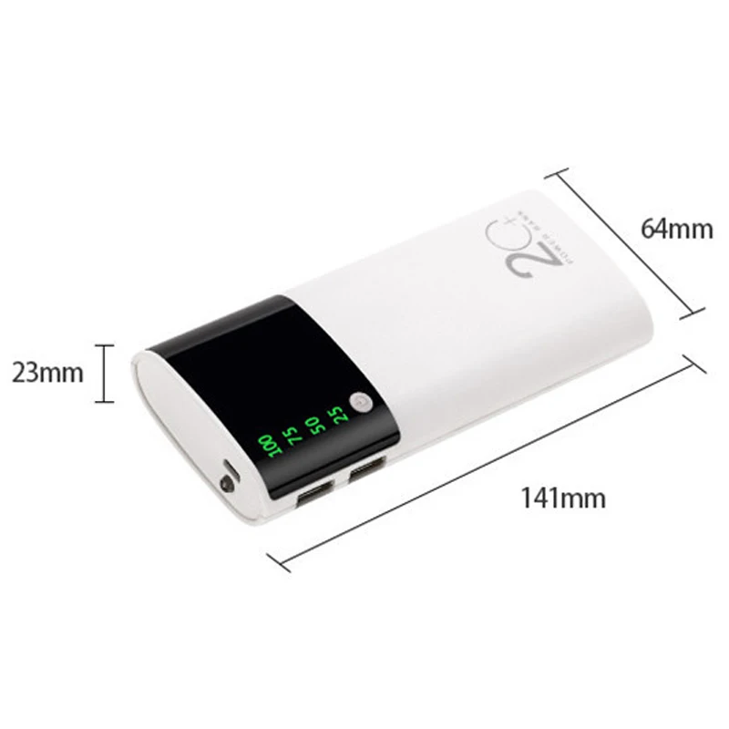 Внешний аккумулятор 30000 мАч переносной зеркальный экран Power Bank быстрое зарядное