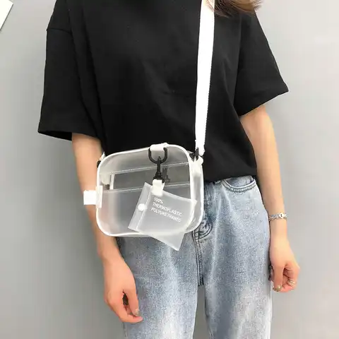 2021 летние мини-сумки через плечо, прозрачная сумка из ПВХ, Желейная сумка, корейская мода, женская сумка на плечо, кошельки, сумка, прозрачные...