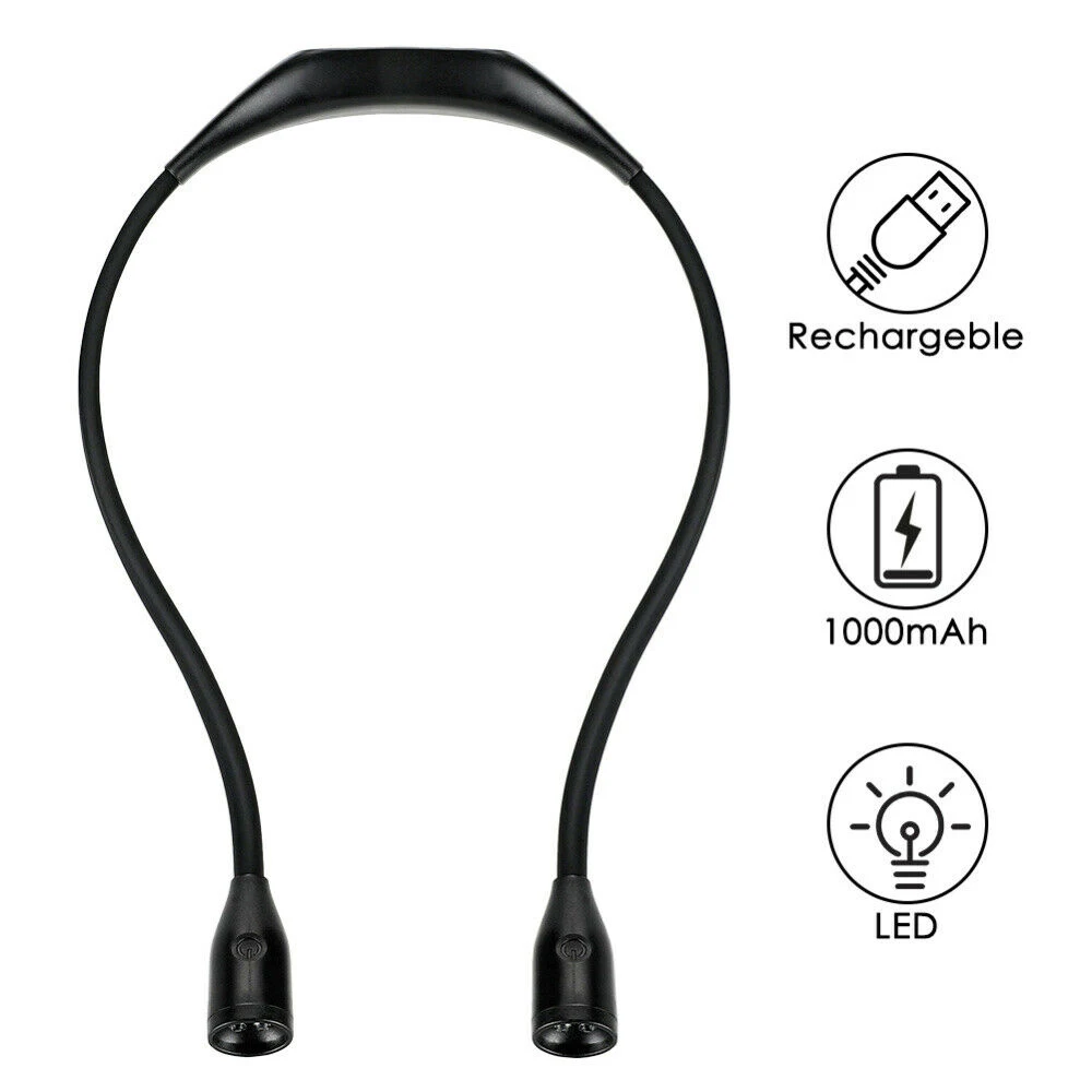 1pc LED Hanging Neck Light 3 Adjustable Brightness Book Reading Lamp Portable USB Charging Night Running Lights | Лампы и освещение