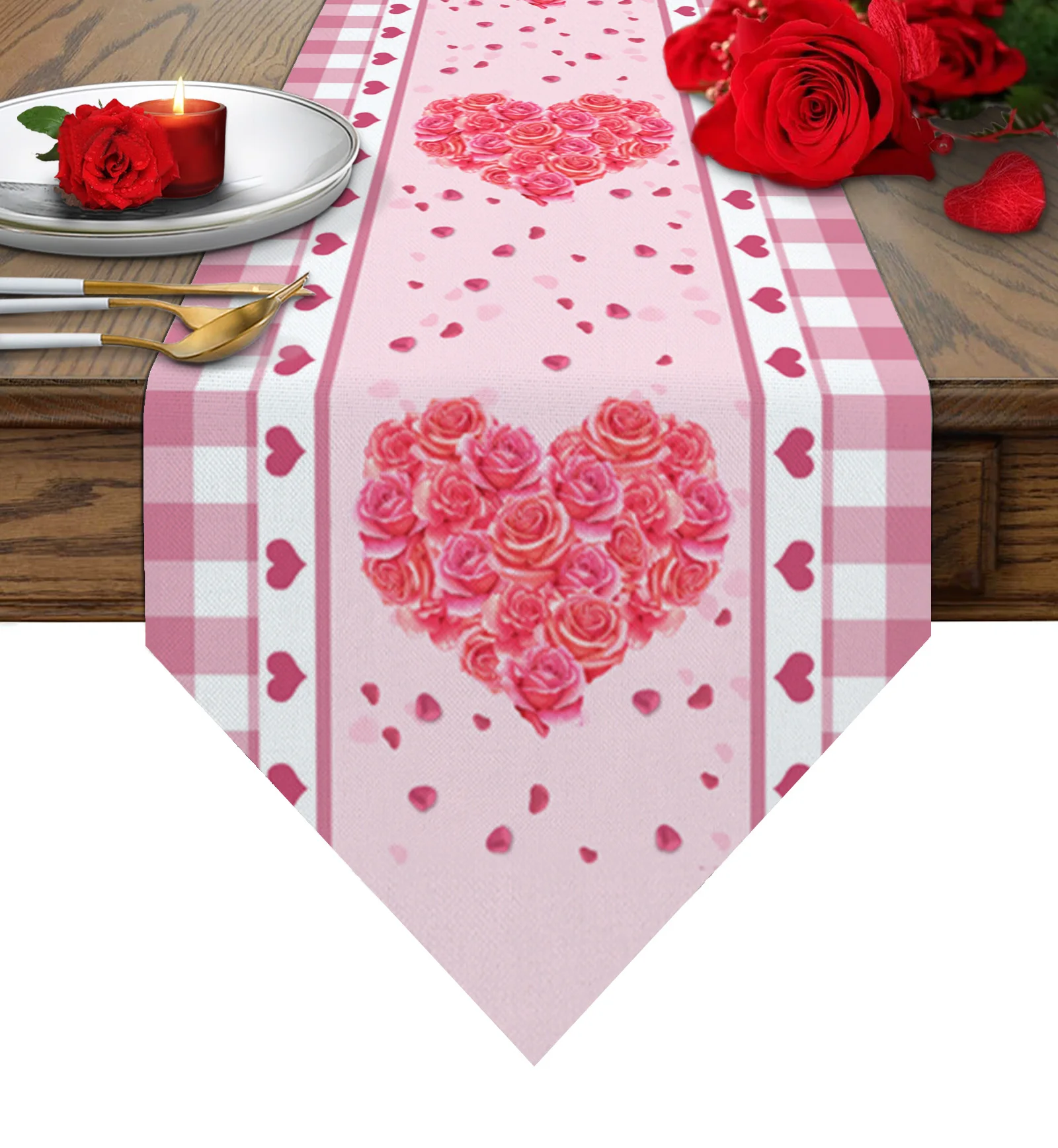 Скатерть в розовую клетку для украшения стола на День святого Валентина | Дом и