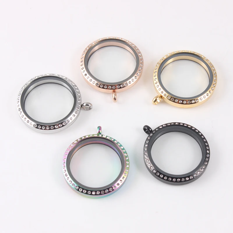 Круглый Стеклянный кулон-медальон из нержавеющей стали 35 мм | Украшения и