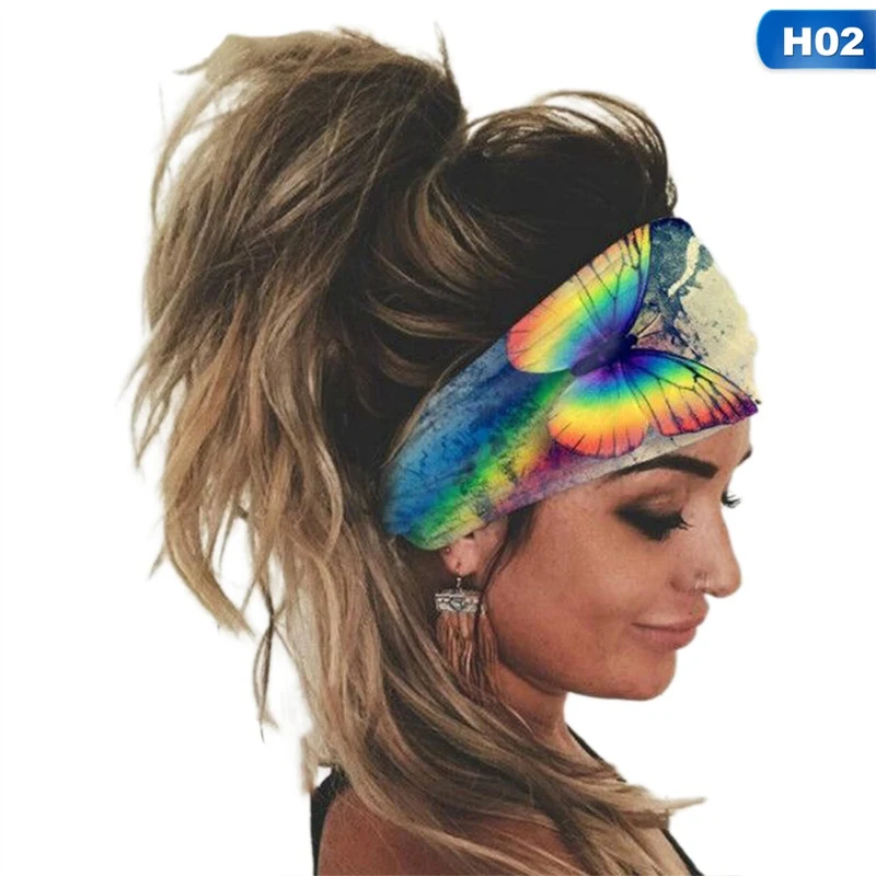 

Multifunction Women Fashion Print Yoga Workout Elastic Headwraps Hair Band