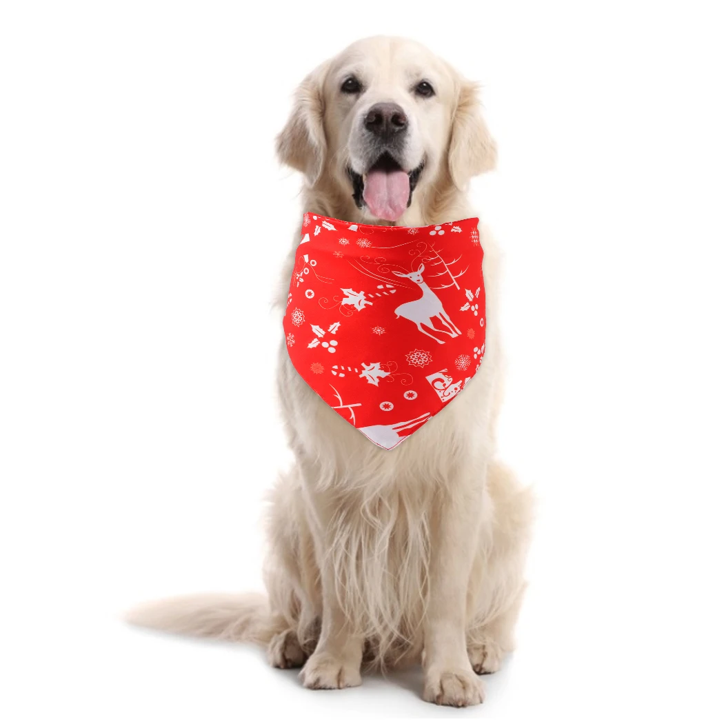 

Бандана для собак, большой шарф для домашних животных, оригинальный хлопковый Рождественский моющийся галстук-бабочка для собак и кошек, ак...