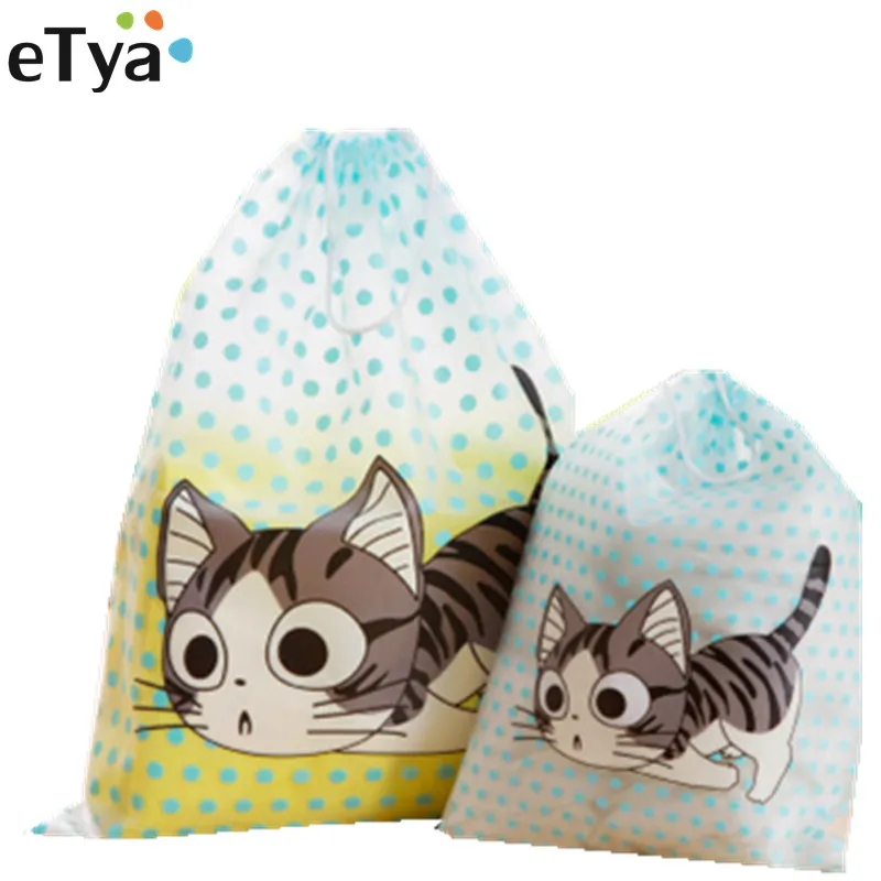 ETya, милые органайзеры для путешествий с героями мультфильмов, для женщин, ПВХ, водонепроницаемый, косметический, для макияжа, чехол для одежды, сумка для туалетных принадлежностей
