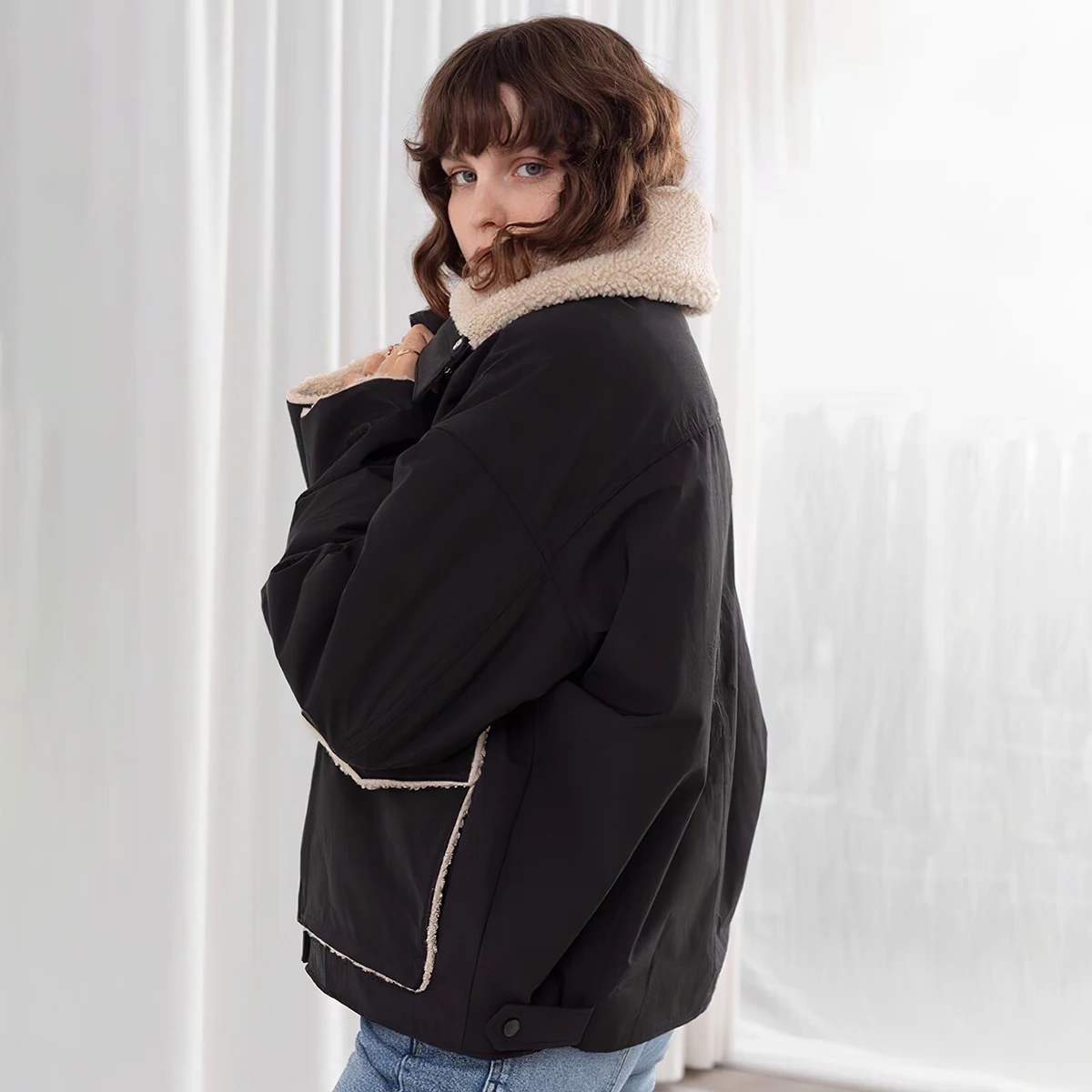 

Pirate Hippie Pockets Graphic Jackets Woman Winter Turn Down Collar Zipper Cozy Coats Casual Vintage Classic Outerwear Tops 2021