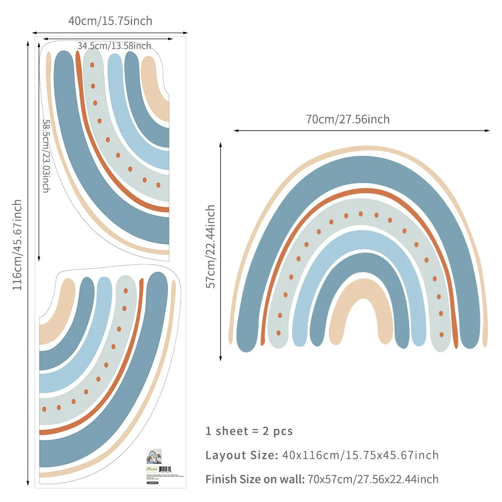 

Rainbow Heaven Self-adhesive Wall Stickers Baby Children's Room Decoration Cute Rainbow Wall Sticker LGWS016