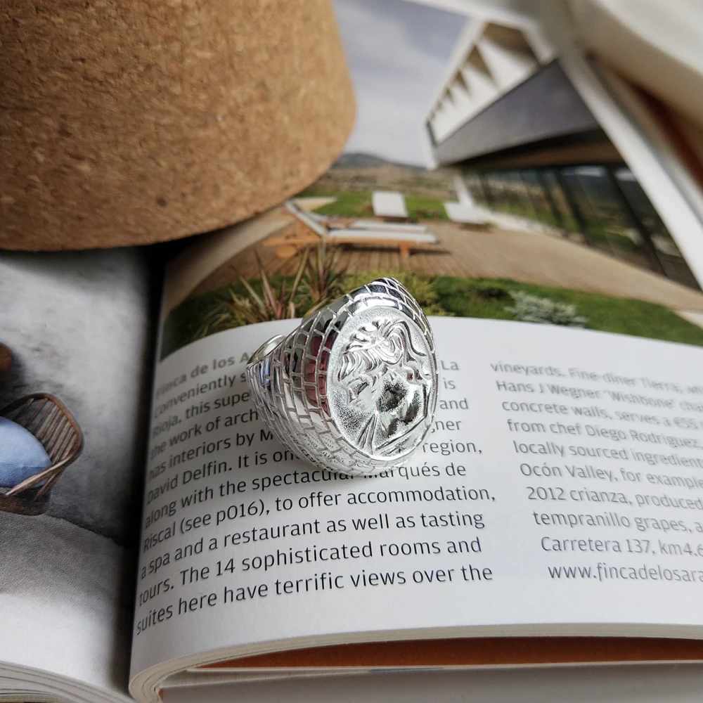 Сверхмощный стерлингового серебра 925 пробы большое кольцо Королевы Ювелирные