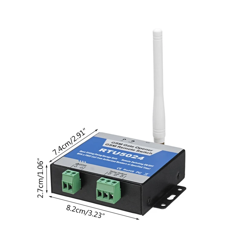 

1Set RTU5024 2G GSM Relay SMS Call Remote Controller GSM Gate Opener Switch with Antenna for Parking Access Control Safety
