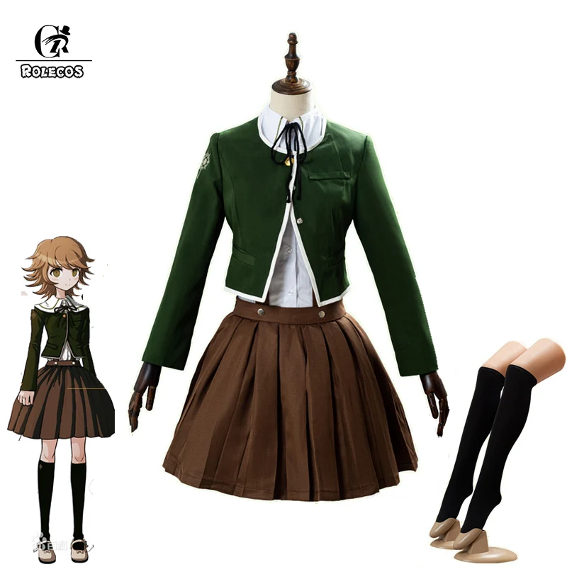 ROLECOS аниме Danganronpa 2 Косплей костюмы Chihiro Fujisaki косплей костюм женская школьная