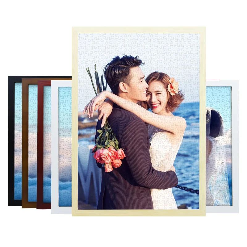 

Smalljim Couple's Puzzle 150 Pieces Mini Cool Puzzle with Custom Photo Frame Gift Wooden Frame