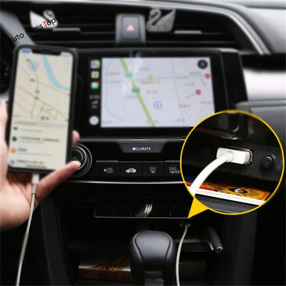 Yimaautotrim Средний контрольный контейнер для хранения, контейнер для монет, многосеточная коробка, крышка, комплект для Honda Civic-, обновленная версия