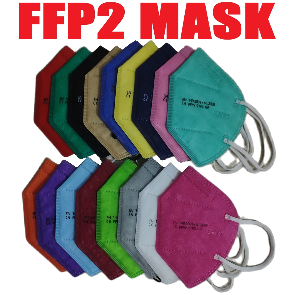 

10 Pieces 17 Colors FFP2 Mascarillas CE KN95 Face Mouth Masks Adults 5-Layer Protective Maske fpp2 Dust Masque Masken Respirator