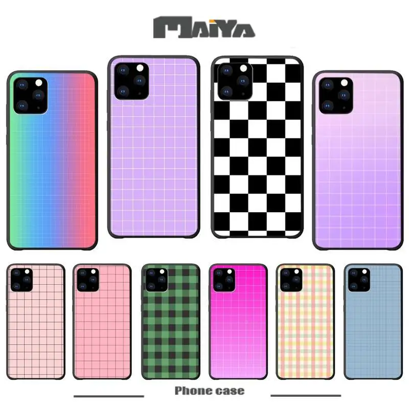 Силиконовый чехол Maiya в клетку для Iphone Роскошный телефона 5s Se 2020 6 6s 7 8 Plus X Xs Max Xr 11 Pro