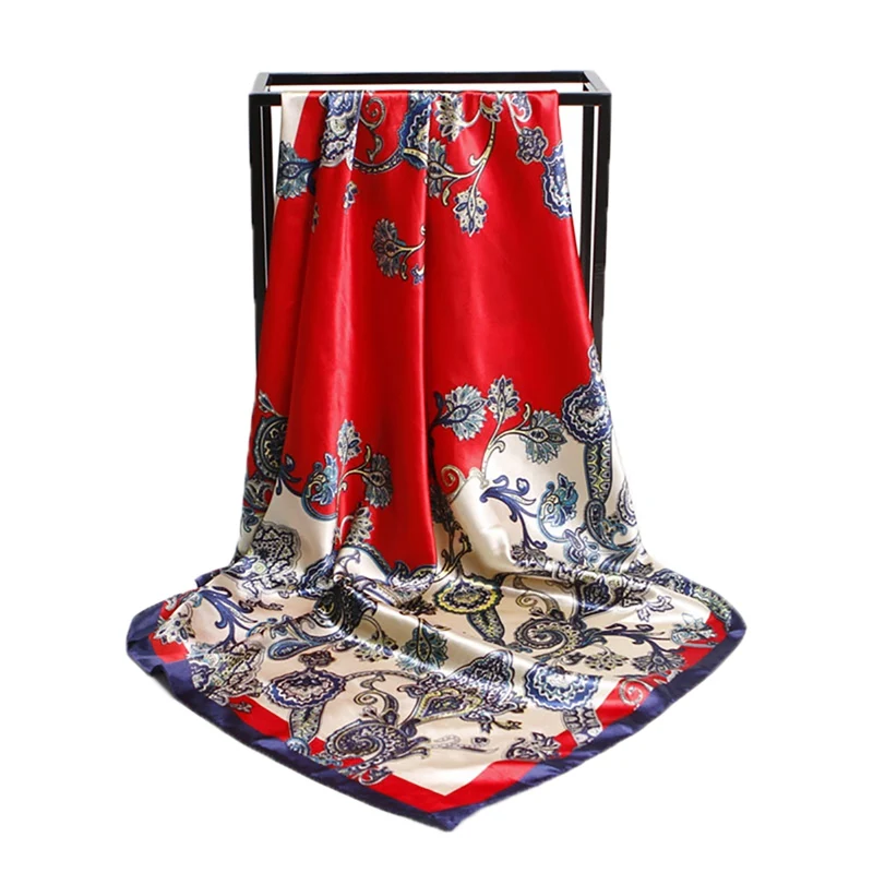 Модный женский шелковый шарф бандана богемный рисунок кешью большие квадратные