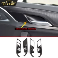 for bmw x3 x4 g01 g02 2018 2022 car styling abs carbon fiber inner door handle cover trim frame sticker interior accessories