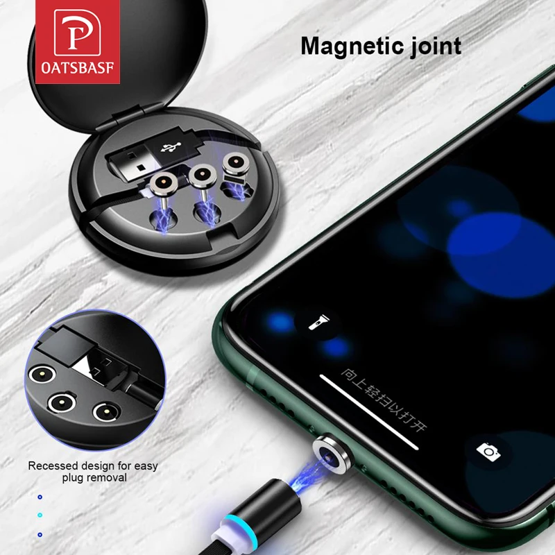 3 in 1 Magnetic USB Cable Charging Type C Micro For iPhone 13 12 11 Pro Max Xiaomi Huawei Samsung Fast | Мобильные телефоны и