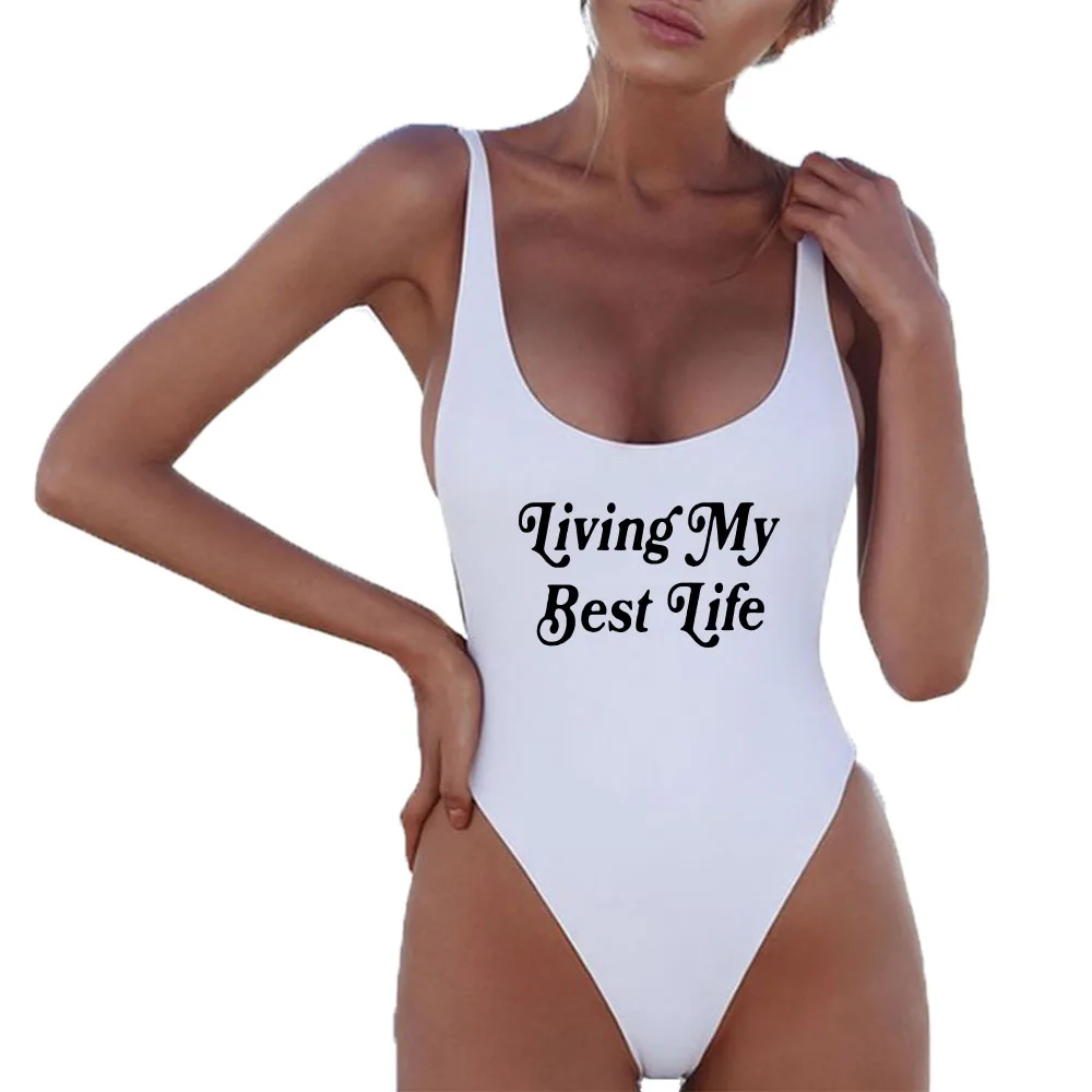 Сексуальный цельный купальный костюм Жизнь моей лучшей жизни 2020 женская летняя