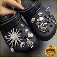 silvery v for vendetta croc charms designer metal shoes trend buckle decaration for croc jibs clogs kids boys girls gifts
