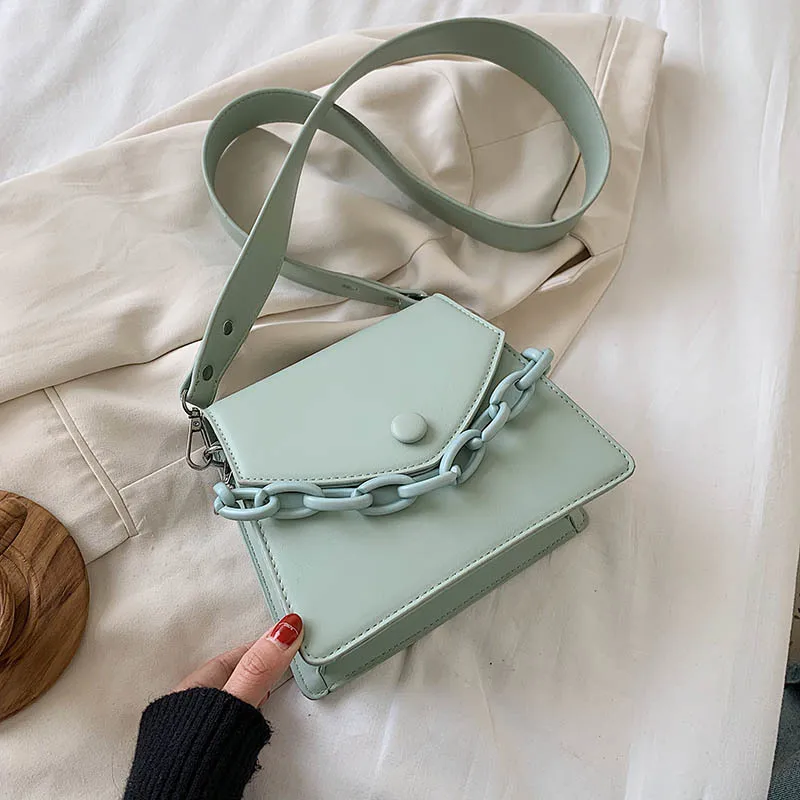 Дизайнерские маленькие сумки через плечо из искусственной кожи на толстой