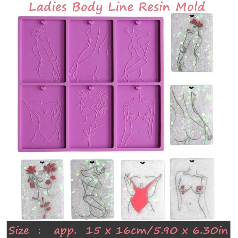 

Ladies Body Line Resin Mold Art Keychain Epoxy Necklace Pendant Silicone Mold DIY Crafts Decoration Jewelry Earring Tools
