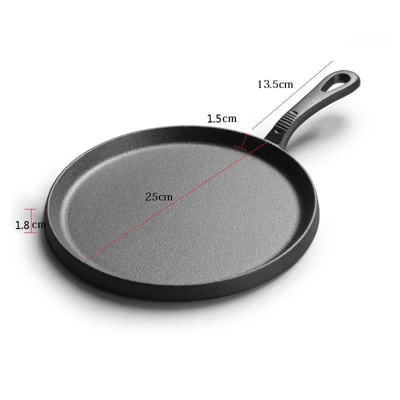 Утолщенная чугунная сковородка диаметром 25 см|Сковороды| |