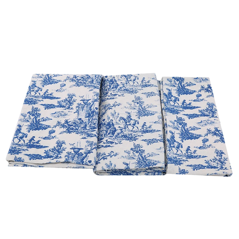 Скатерть американская пасторальная Ретро синяя печать чернила хлопок и лен