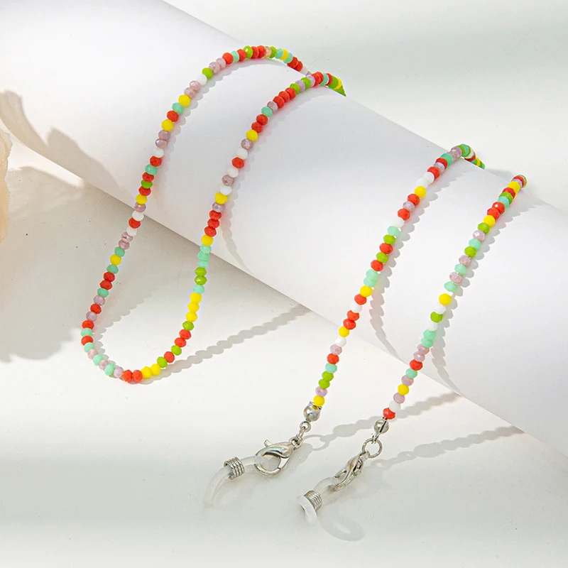 

Fashion Acrylic Crystal Glasses Neck Strap Chain Acrylic Crystal Beads Eyeglasses Necklace Metal Sunglasses Cord Lanyard