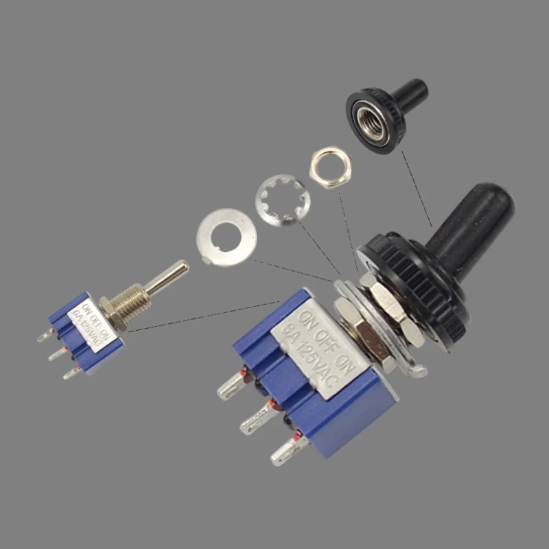 10 шт./лот сине-красный Мини MTS-102 3-контактный SPDT ON-ON 6A 125VAC миниатюрные тумблеры MTS-103