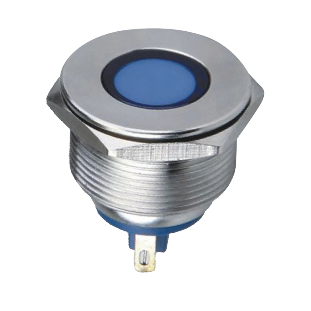 

22mm 12V Waterproof Metal Signal Indicator Light Pilot Lamp IP67 Flat Head