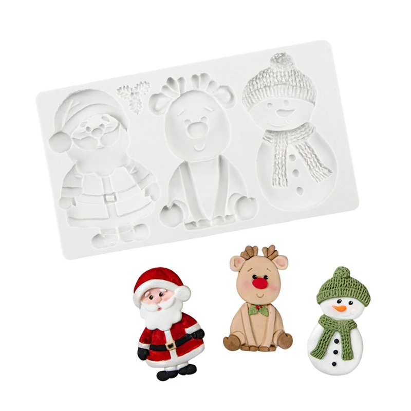 Рождественские силиконовые формы для печенья помадка инструменты украшения