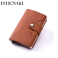 dienqi rfid carbon fiber card holder men wallets slim thin smart minimalist wallet leather brand small money bag purse carteira