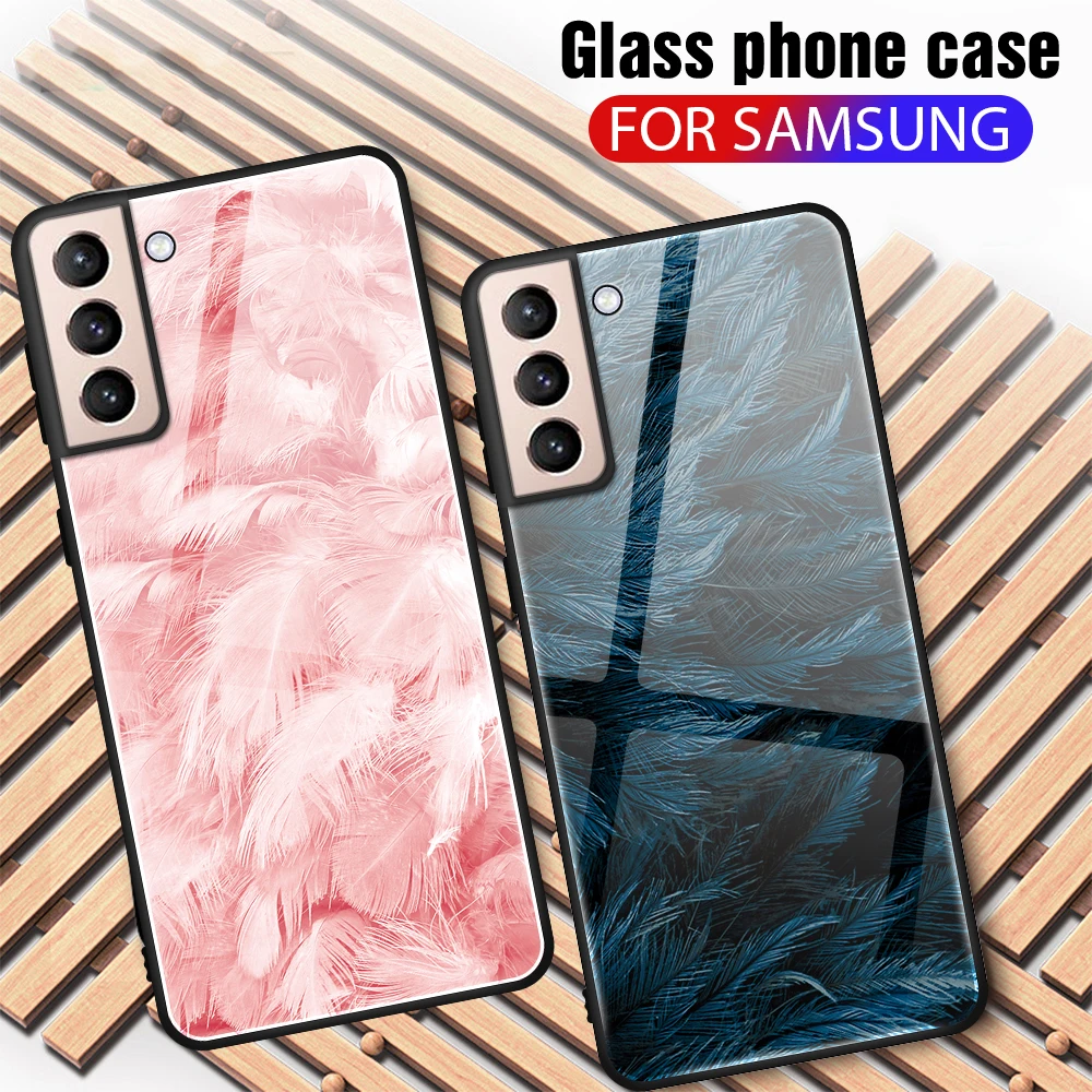 

Cool Tempered Glass Case For Samsung Galaxy A51 A71 A10 Soft Frame Hard Back Cover For Samsung A21S A50 A01 A02 a51 a71 a31 a41