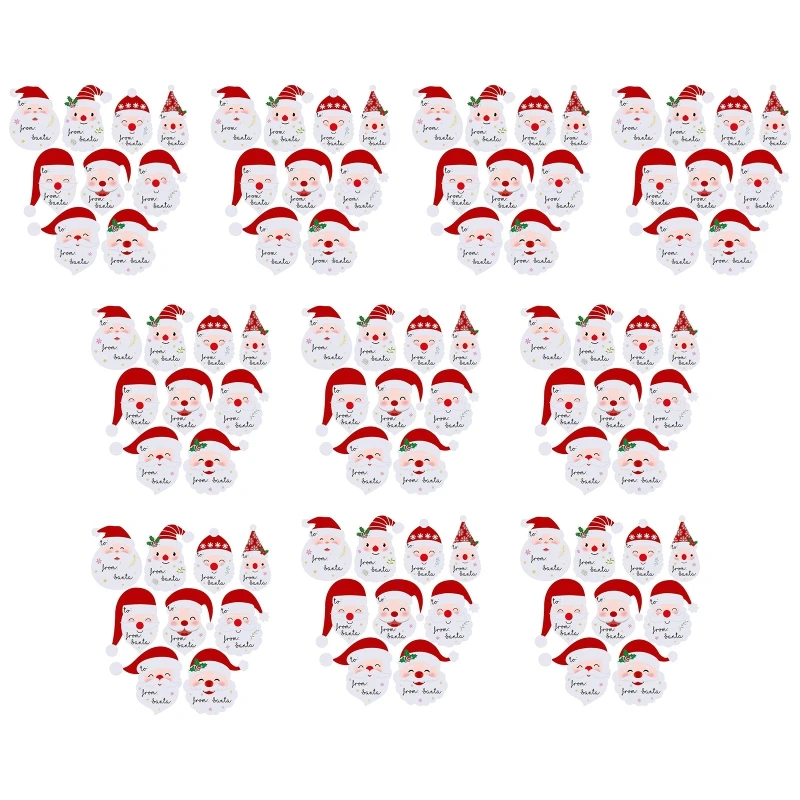 

H9ED 90Pcs Christmas Name Tags Stickers Cute from Santa Smile Labels Party Favors