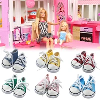 9 colors canvas shoes with shoelace for 18 inch dolls american doll fashion sneakers cloth shoes doll accessories effective