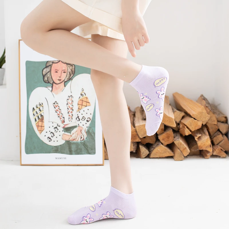

Kawaii Cartoon Bear Short Socks Girls Cotton Harajuku Fashion Japanese Duck Rabbit Soft Funny Happy Classic Men and Women Socks