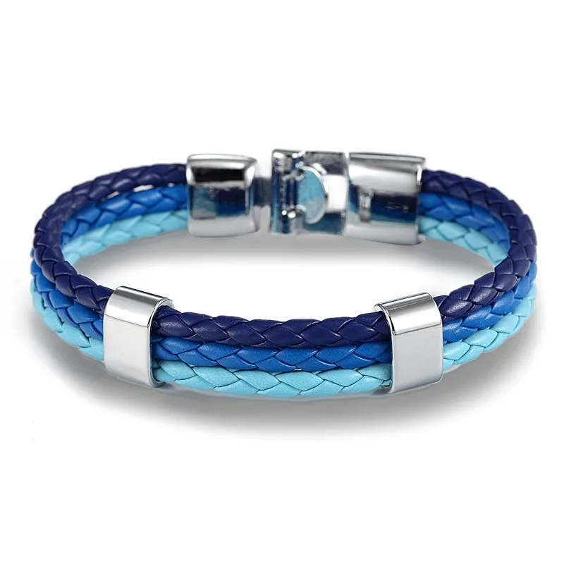 Европейские и американские популярные простой кожаный браслет сплетенный